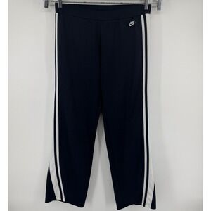 Nike Athletic Pants Womens XL Navy Blue Side Stripe Wide Leg‎ Flare Track Pants